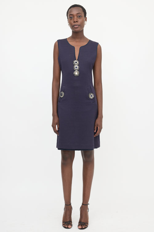 Fendi Textured Sleeveless Midi Dress