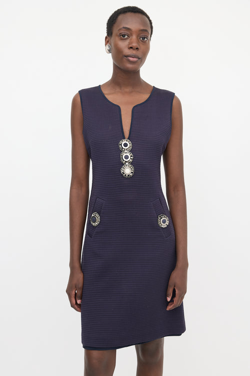 Fendi Textured Sleeveless Midi Dress