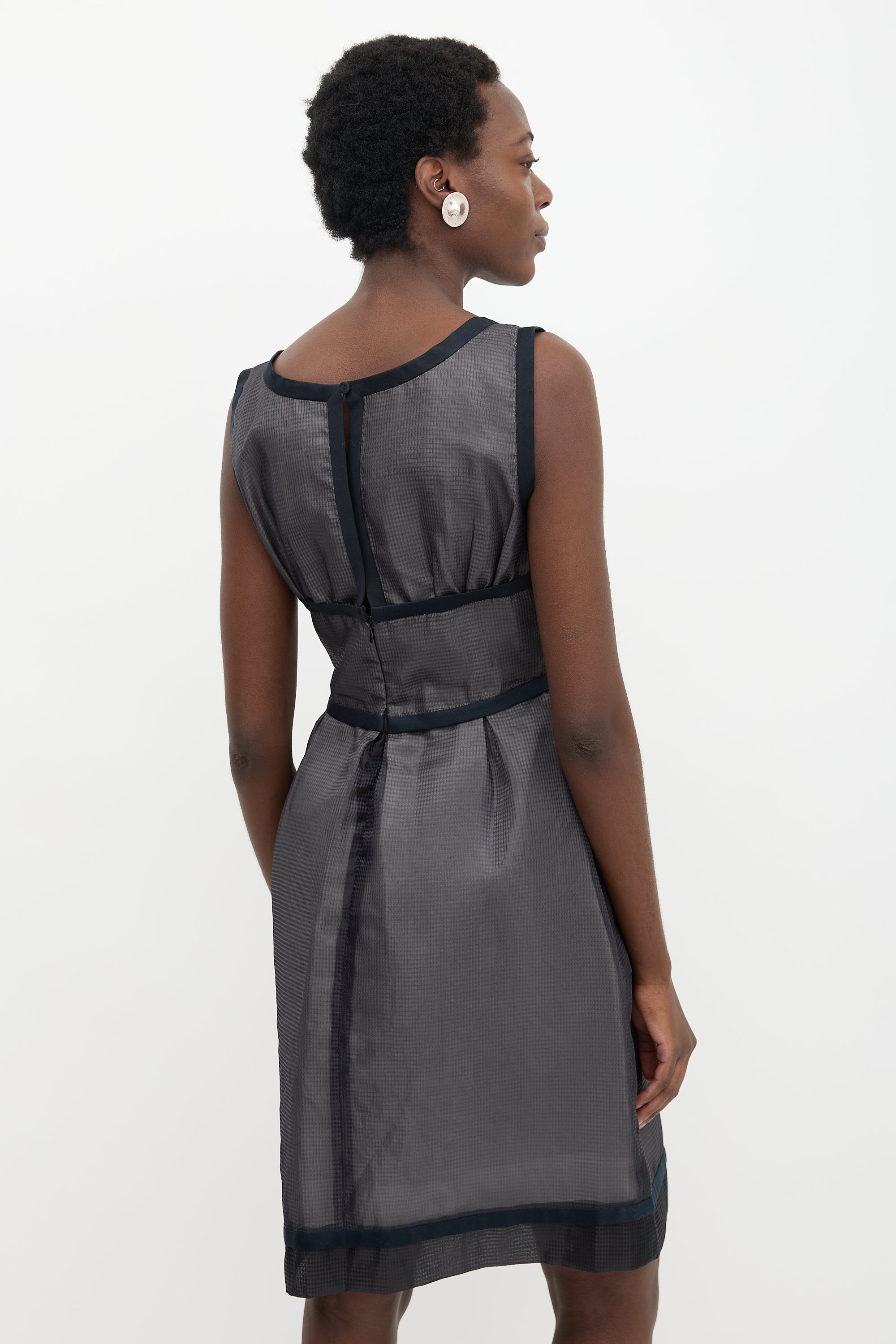fendi organza dress Fendi Double-layered Organza Dress In Black