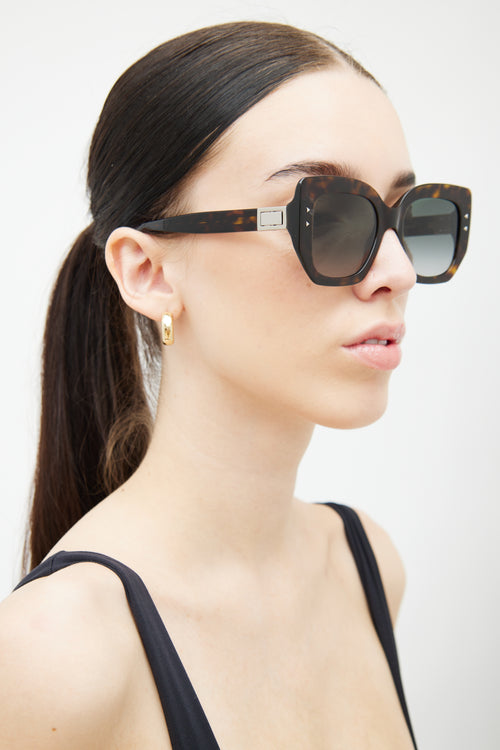 Fendi Tortoiseshell FF 0267 Rectangular Peekaboo Sunglasses