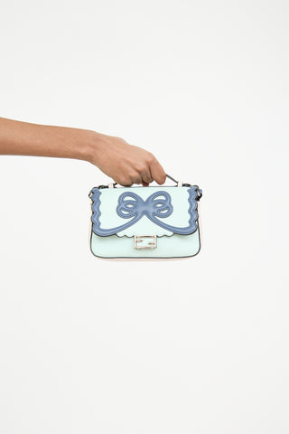 Fendi Blue & Multicolour Leather Vitello Dolce Bow Bag