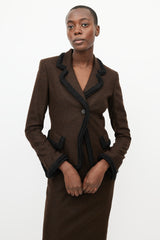 Fendi Vintage Brown & Black Trim Blazer