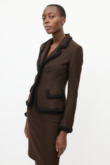 Fendi Vintage Brown & Black Trim Blazer
