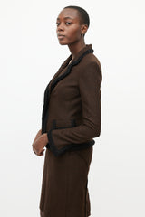 Fendi Vintage Brown & Black Trim Blazer