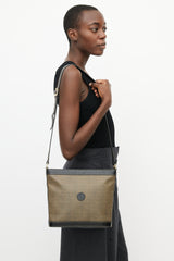 Fendi Vintage Brown Leather & Coated Canvas Crossbody Bag