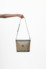 Fendi Vintage Brown Leather & Coated Canvas Crossbody Bag