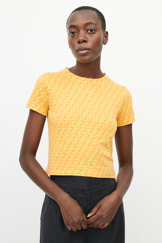 Fendi Vintage Orange & Yellow Monogram T-Shirt