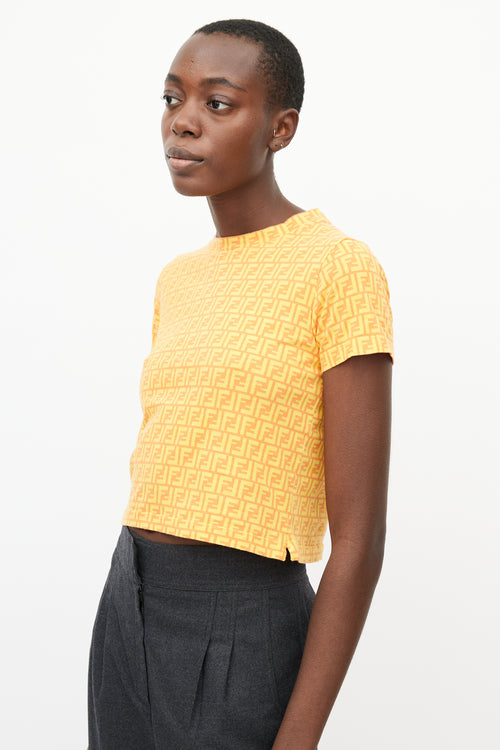 Fendi Vintage Orange & Yellow Monogram T-Shirt