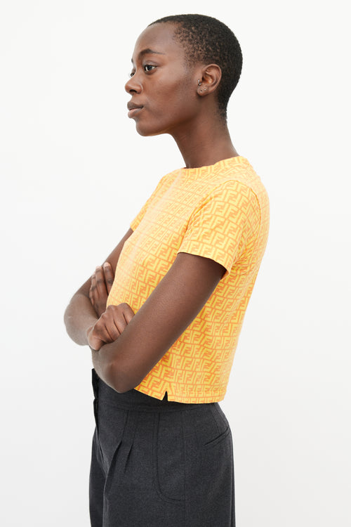 Fendi Vintage Orange & Yellow Monogram T-Shirt