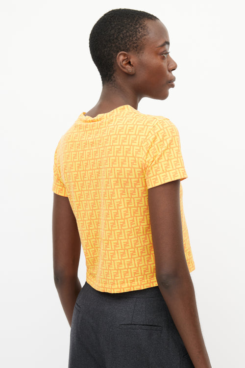 Fendi Vintage Orange & Yellow Monogram T-Shirt