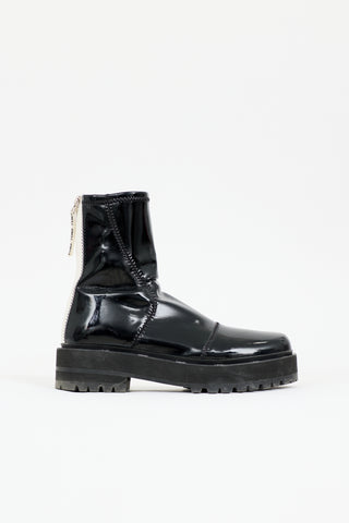 Fendi Vinyl Combat Boot