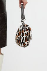 Fendi White & Brown Baguette Pattern Bag