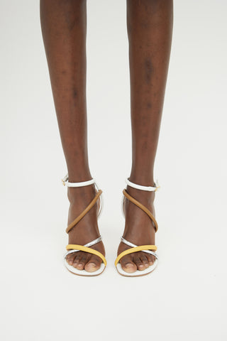 Fendi White & Multi Colour First Strappy Sandal