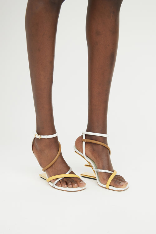 Fendi White & Multi Colour First Strappy Sandal