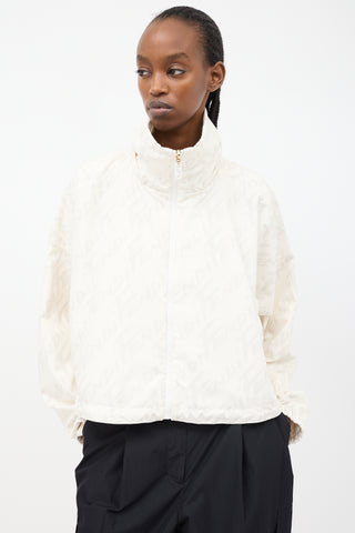 Fendi White & Multi Reversible Logo Windbreaker Jacket