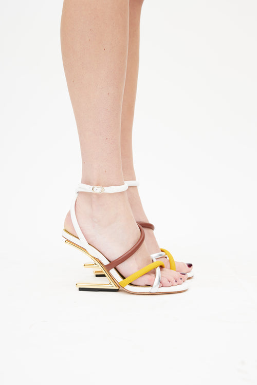 Fendi White & Multicolour First Strappy Sandal