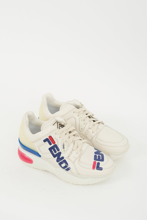 Fendi White & Multicolour Mania Platform Sneaker