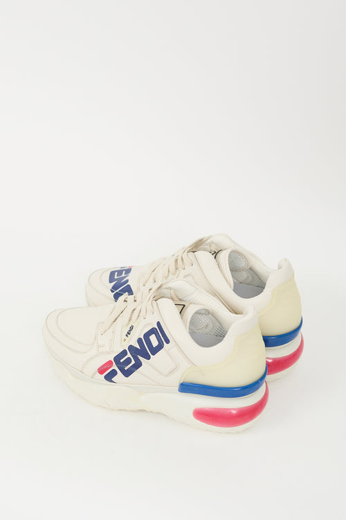 Fendi White & Multicolour Mania Platform Sneaker