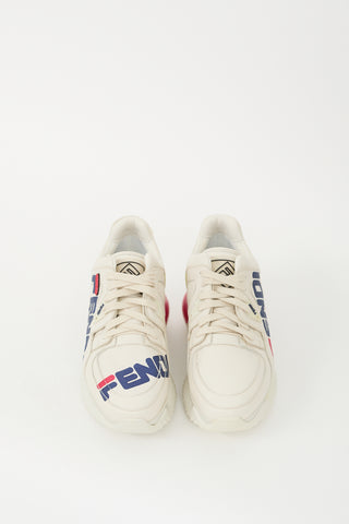 Fendi White & Multicolour Mania Platform Sneaker