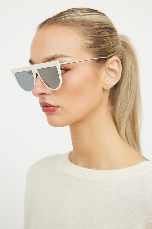 Fendi White & Silver Flat Top FF0372/S Sunglasses