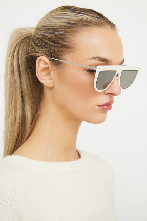 Fendi White & Silver Flat Top FF0372/S Sunglasses