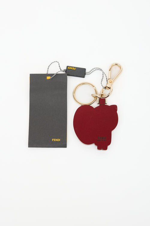 Fendi Wood Logo Keychain