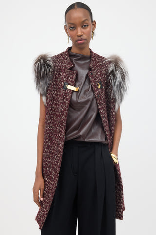 Fendi Wool & Mohair Tweed Vest