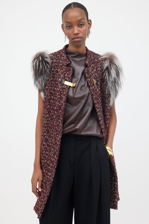 Fendi Wool & Mohair Tweed Vest
