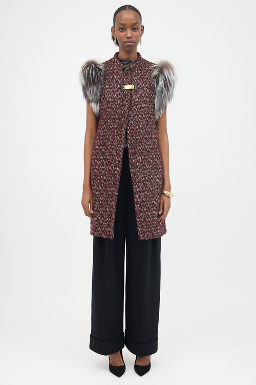 Fendi Wool & Mohair Tweed Vest