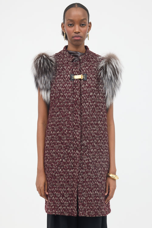 Fendi Wool & Mohair Tweed Vest