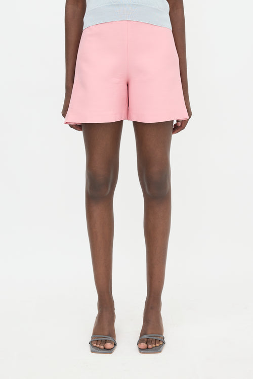 Fendi Wool & Silk Pleated Shorts