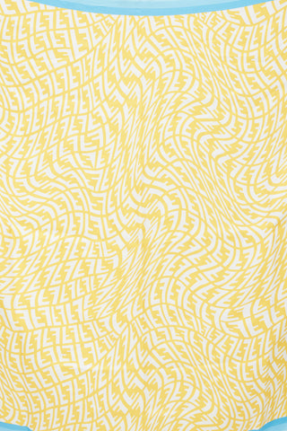 Fendi Yellow & Blue Silk Monogram Scarf