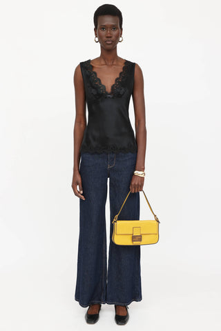 Fendi Leather Baguette Enamel Bag