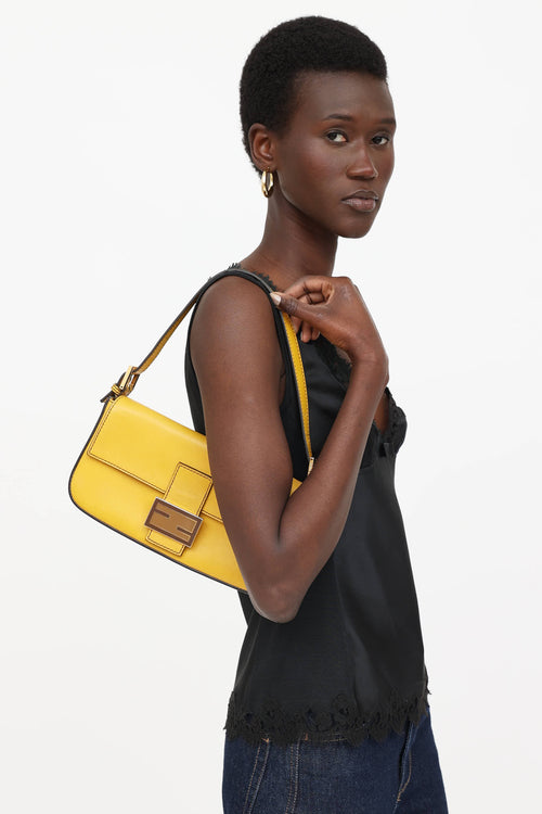 Fendi Leather Baguette Enamel Bag