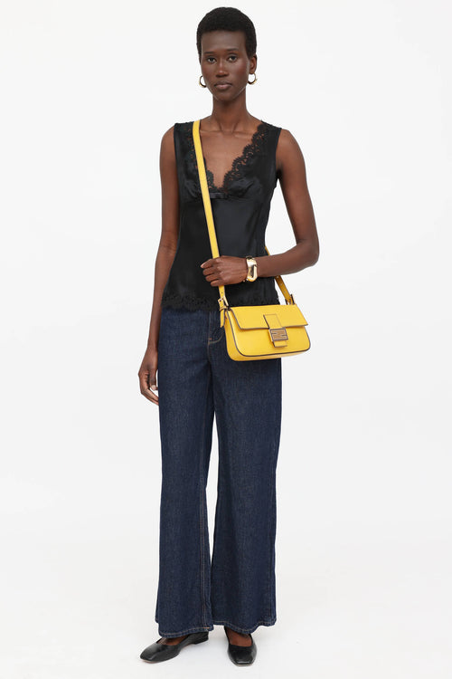 Fendi Leather Baguette Enamel Bag