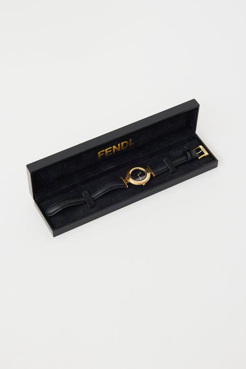 Fendi Black & Gold 320G FF Watch