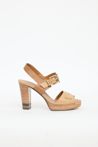 Fendi Leather High Heel Sandal