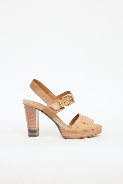Fendi Leather High Heel Sandal