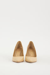 Ferragamo Beige Patent Leather Heel