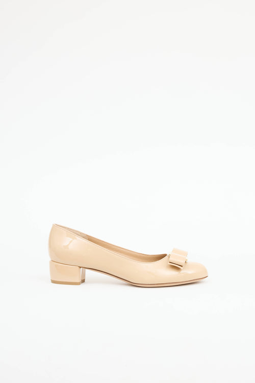 Ferragamo Patent Vara Bow Pump