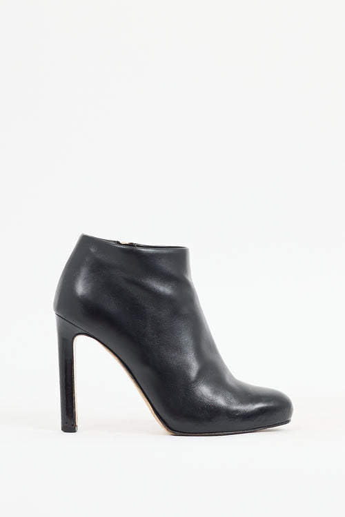 Ferragamo Black Leather Ankle Boot