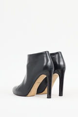 Ferragamo Black Leather Ankle Boot