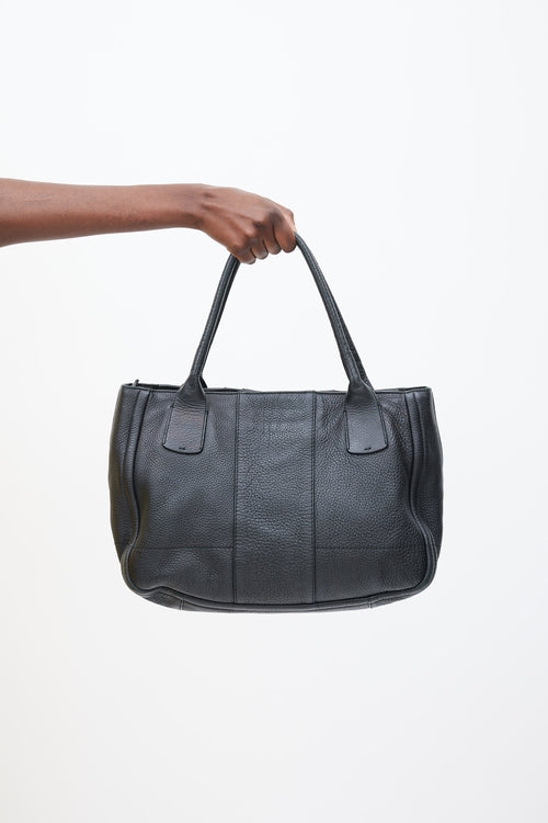 Ferragamo Black Leather Izzie Gancini Tote Bag