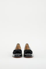 Ferragamo Black Patent Leather Bow Loafer