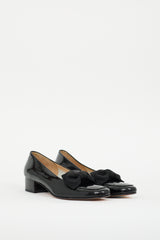 Ferragamo Black Patent Leather Bow Loafer