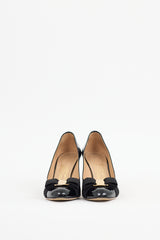 Ferragamo Black Patent Leather Vara Bow Pump