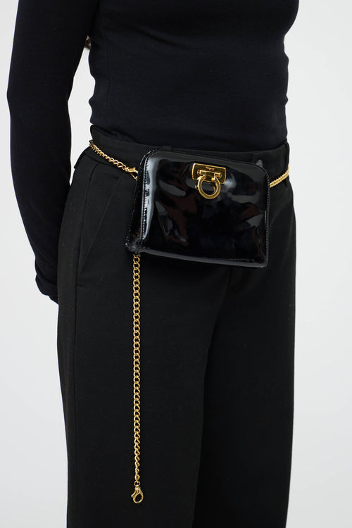 Ferragamo Patent Gancini Bag