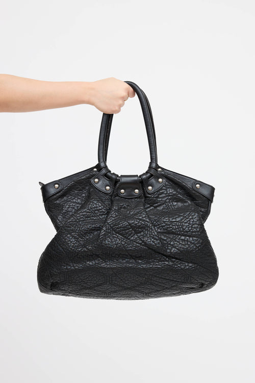 Ferragamo Pebbled Leather Shoulder Bag