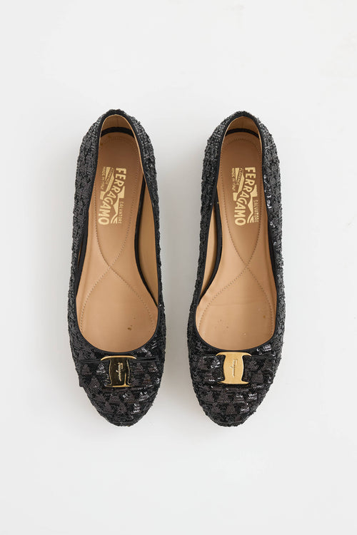 Sequin Vara Bow Flatferragamo-sequin-vara-bow-flat-1-39708-36