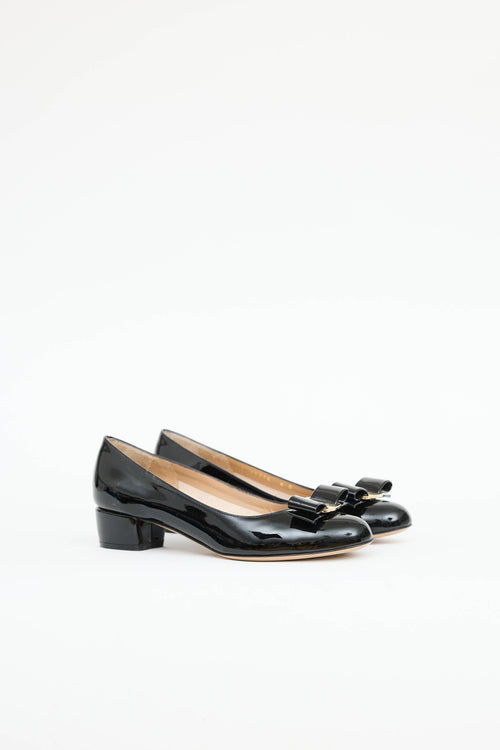 Ferragamo Patent Vara Bow Pump